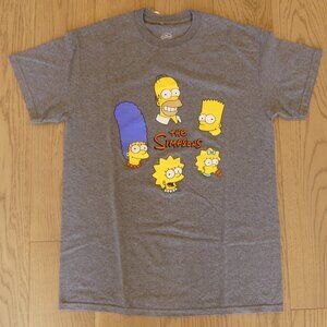 The Simpsons Family Graphic Grey Medium T-Shirt Licensed Cartoon TV Tee